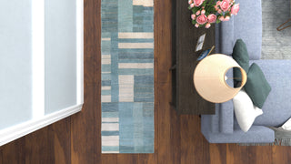 Bashian Greenwich R129-HG388 Teal Area Rug Runner Image