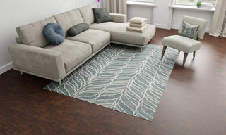 Bashian Valencia R131-AL313 Teal Area Rug Lifestyle Image Feature
