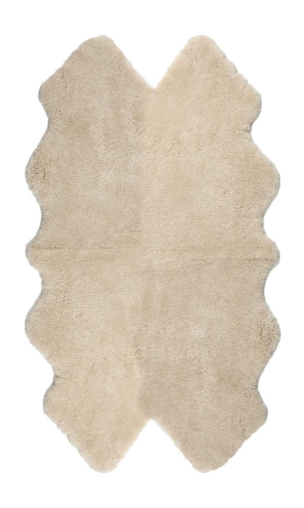 Auskin Short Wool Curly Sheepskin Premium Oatmeal Area Rug main image