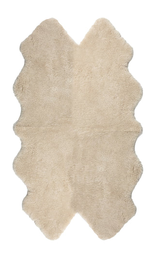 Auskin Short Wool Curly Sheepskin Premium Oatmeal Area Rug main image