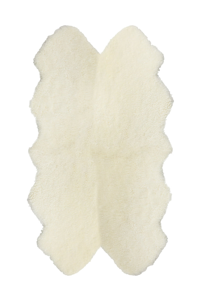 Auskin Short Wool Curly Sheepskin Premium Off White Area Rug main image