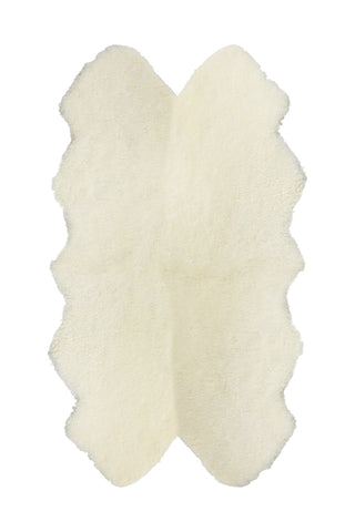 Auskin Short Wool Curly Sheepskin Premium Off White Area Rug main image