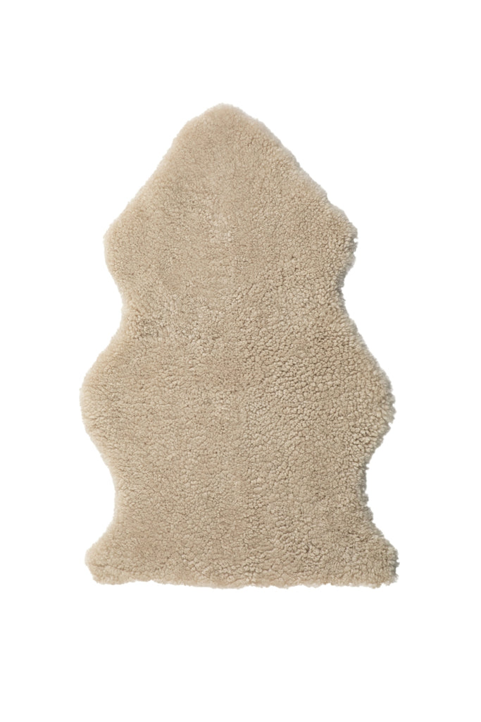 Auskin Short Wool Curly Sheepskin Premium Oatmeal Area Rug main image