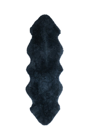 Auskin Short Wool Curly Sheepskin Premium Dark Navy Area Rug Main Image