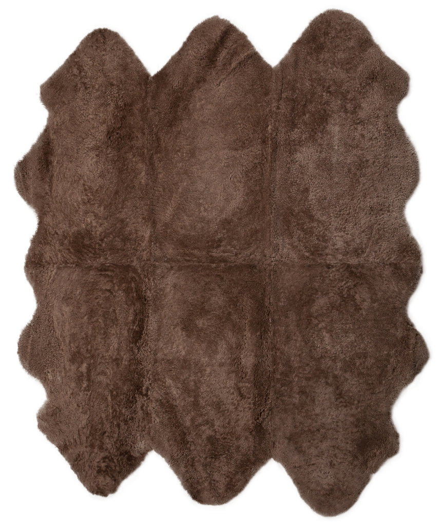 Auskin Short Wool Curly Sheepskin Premium Mushroom Area Rug main image