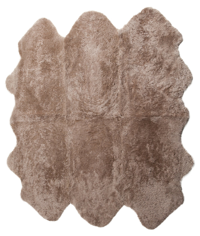 Auskin Short Wool Curly Sheepskin Premium Taupe Area Rug – Incredible ...