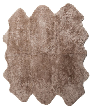 Auskin Short Wool Curly Sheepskin Premium Taupe Area Rug main image
