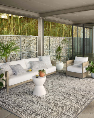 Loloi Rainier RAI-02 Pebble / Ivory Area Rug Lifestyle Image Feature