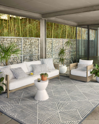 Loloi Rainier RAI-03 Denim / Ivory Area Rug Lifestyle Image Feature