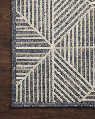 Loloi Rainier RAI-03 Denim / Ivory Area Rug Corner Image