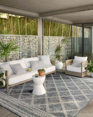 Loloi Rainier RAI-05 Denim / Ivory Area Rug Lifestyle Image Feature