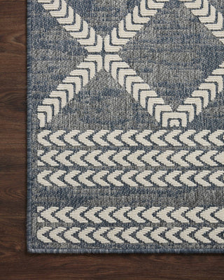 Loloi Rainier RAI-05 Denim / Ivory Area Rug Corner Image