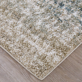 Feizy Richmond 39R5F Ivory/Blue/Green Area Rug Corner Image with Rug Pad