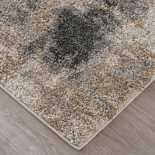 Feizy Richmond 39R7F Tan/Gray Area Rug Corner Image with Rug Pad