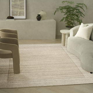 Ck082 Ridge RDG01 Beige Ivory Area Rug by Calvin Klein Corner Image