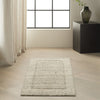 Ck082 Ridge RDG01 Grey Ivory Area Rug by Calvin Klein Corner Image