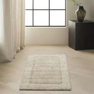 Ck082 Ridge RDG01 Grey Ivory Area Rug by Calvin Klein Corner Image