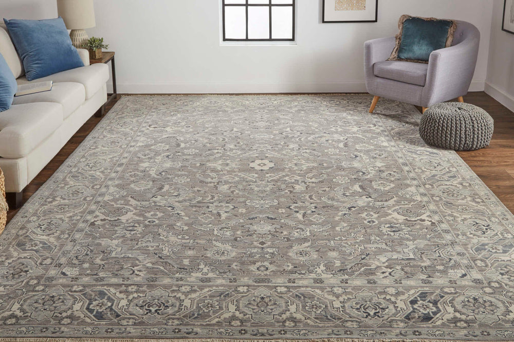 Havila Fine Rugs Reid H1738 Gray Area Rug Lifestyle Image Feature