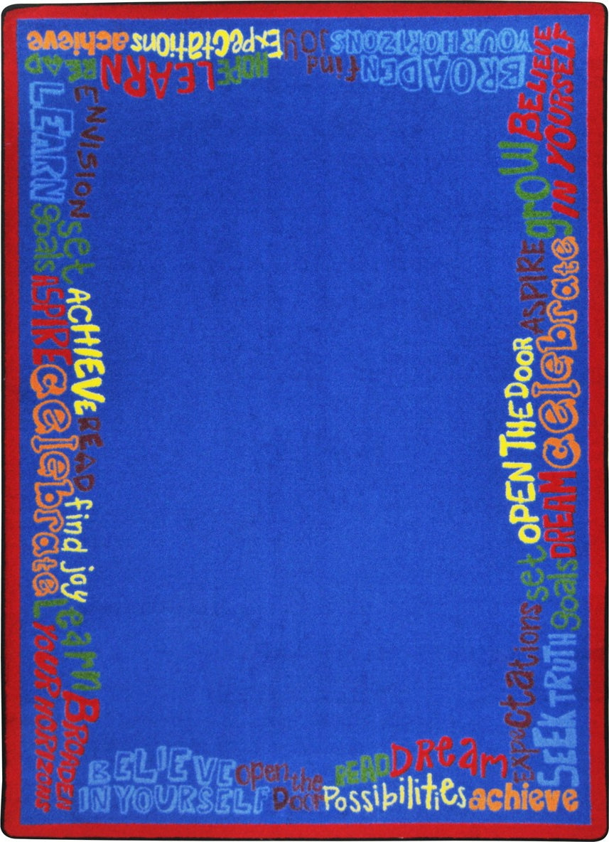 Joy Carpets Kid Essentials Read Believe and Achieve Multi Area Rug