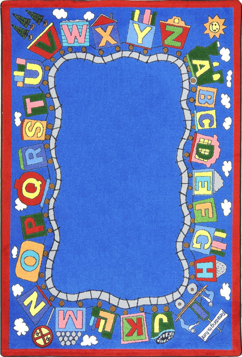 Joy Carpets Kid Essentials Reading Train Multi Area Rug