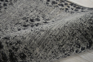 Nourison Riviera RI07 Grey Black Area Rug Corner Image
