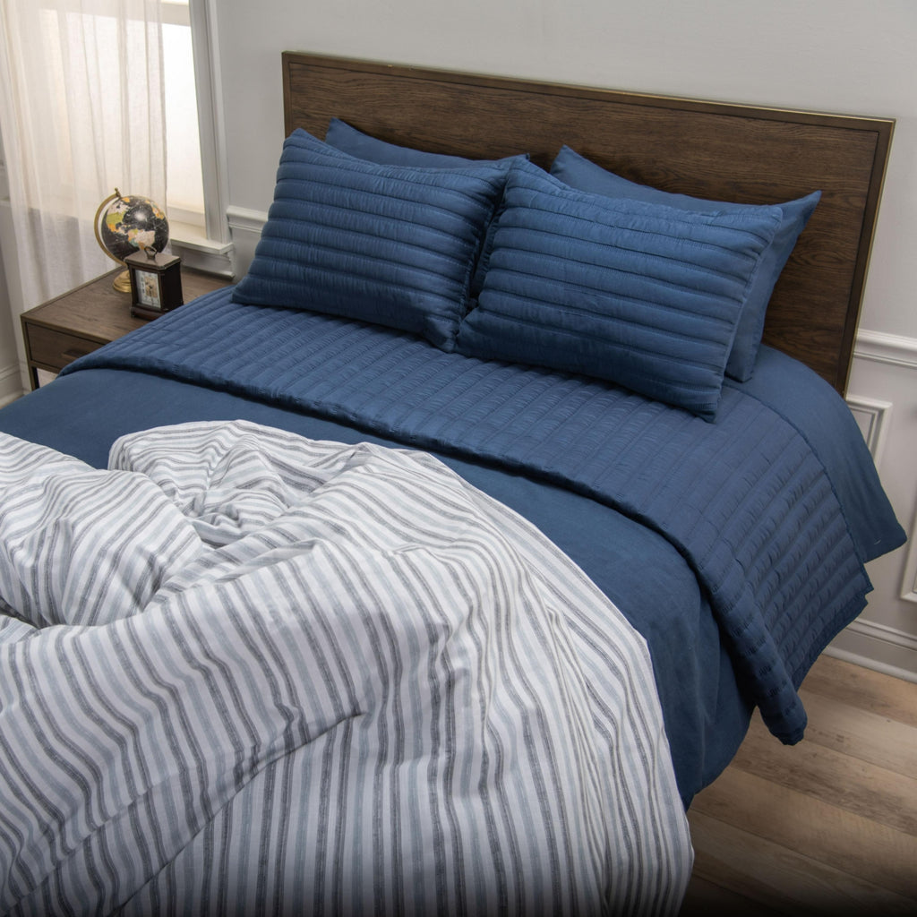 Rizzy Comforter Set BC6880 Blue Bedding main image