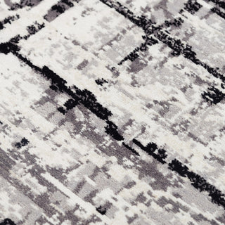 Rizzy Couture CUT117 Black / Ivory Area Rug Corner Image