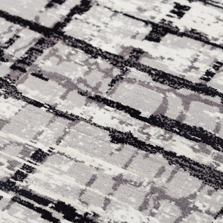 Rizzy Couture CUT117 Black / Ivory Area Rug Angle Image