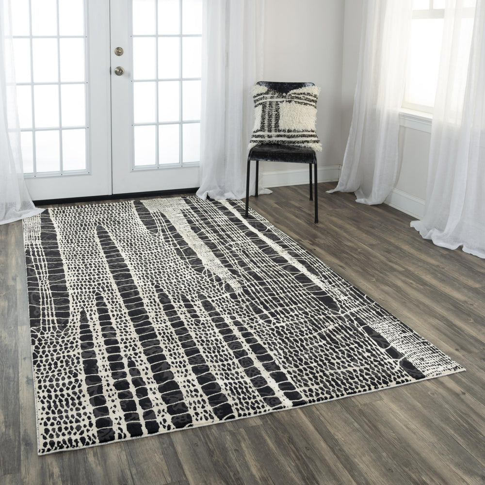 Rizzy Emerge EMG926 Beige / Black Area Rug Room Image Feature