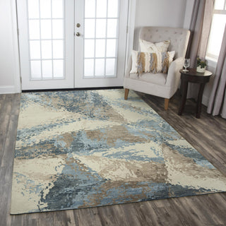 Rizzy Finesse FIN113 Beige / Blue Area Rug Room Image Feature