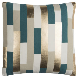 Rizzy Pillows T11945 Teal / Gold main image