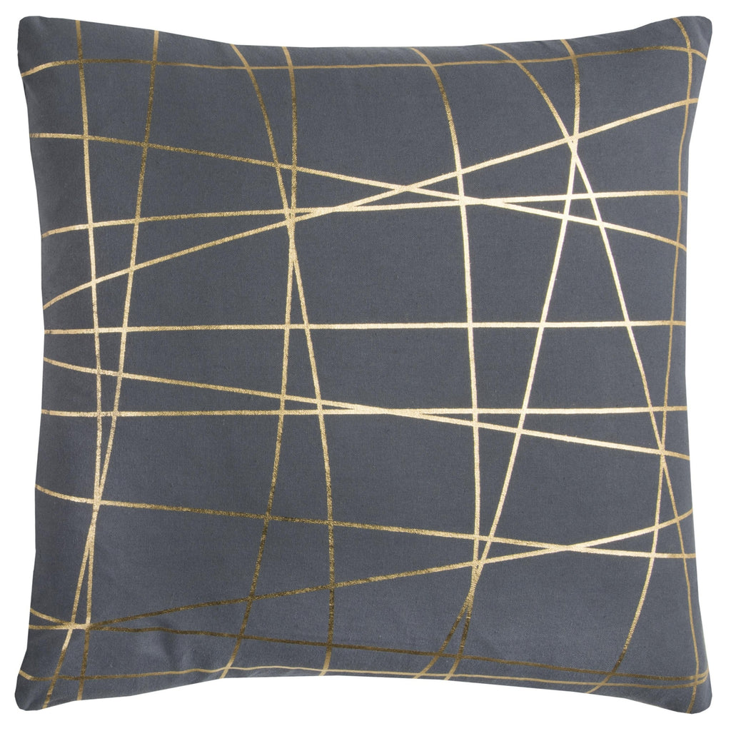 Rizzy Pillows T11963 Grey/ Gold Metallic by Rachel Kate main image