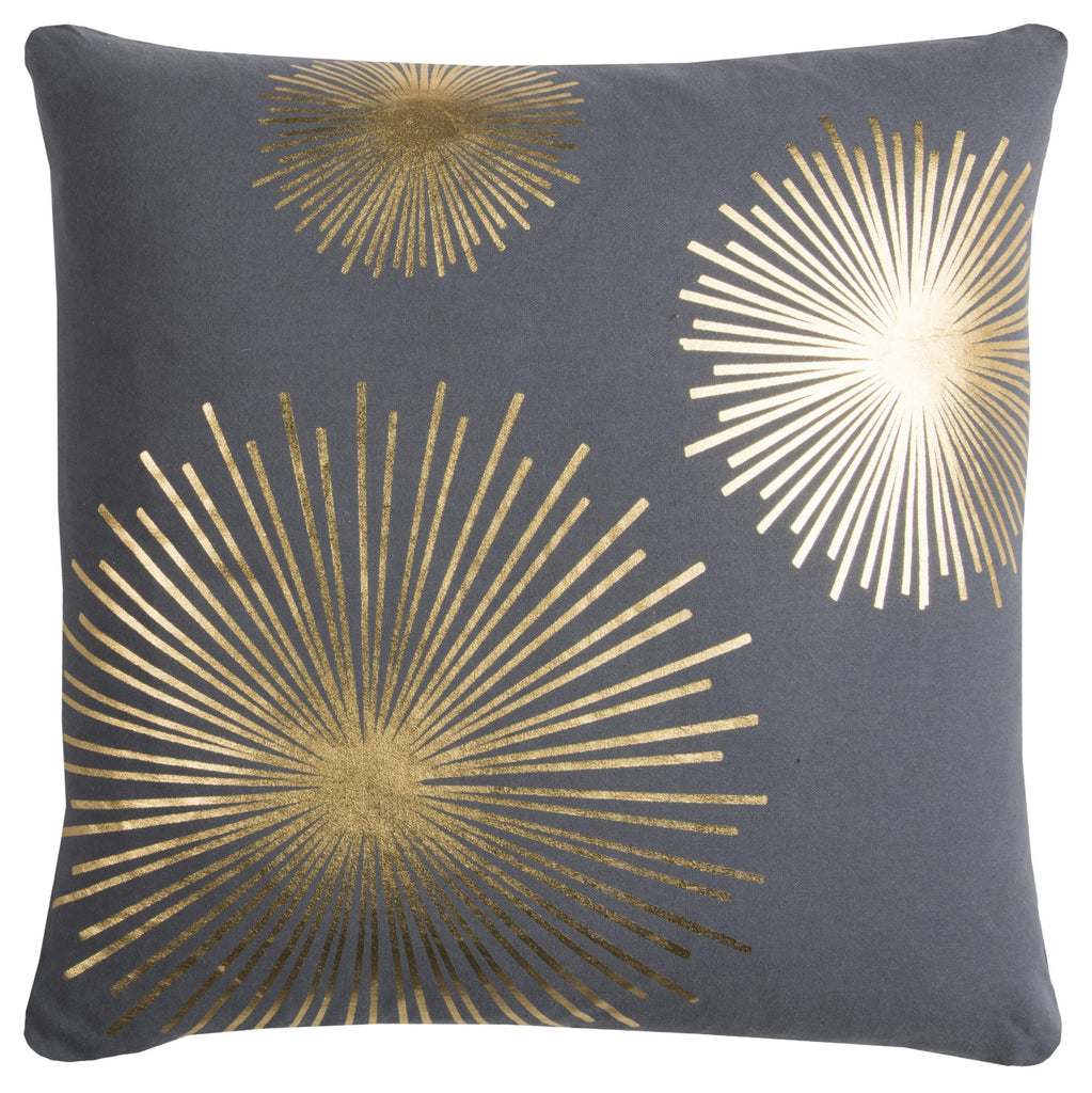 Rizzy Pillows T11964 Grey/ Metallic Gold by Rachel Kate main image