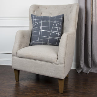 Rizzy Pillows T11966 Grey/ Metallic Silver by Rachel Kate Edge Image