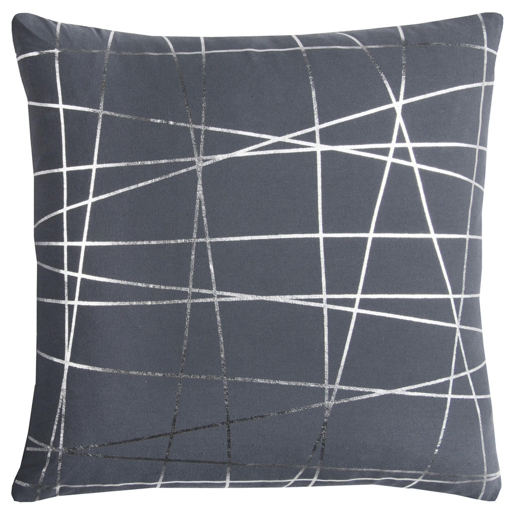 Rizzy Pillows T11966 Grey/ Metallic Silver by Rachel Kate main image