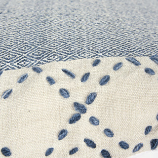 Rizzy Pillows T17942 Ivory/Blue Corner Image