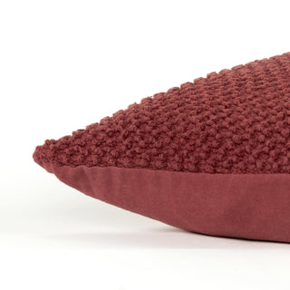 Rizzy Pillows T19106 Deep Merlot Detail Image