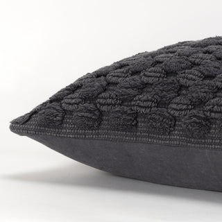 Rizzy Pillows T19787 Charcoal Grey Detail Image