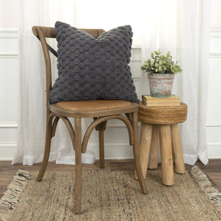 Rizzy Pillows T19787 Charcoal Grey Edge Image