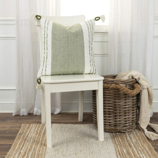 Rizzy Pillows T20028 Green/White Edge Image