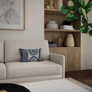 Rizzy Pillows T22307 Natural/Blue Edge Image