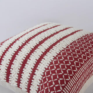 Rizzy Pillows T27071 Red/ Natural Corner Image