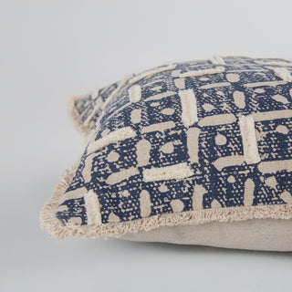 Rizzy Pillows T27077 Blue/ Natural Edge Image