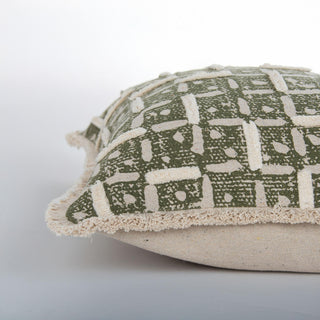 Rizzy Pillows T27078 Green/ Natural Edge Image