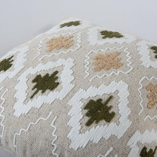 Rizzy Pillows T27106 Natural/ Green Corner Image