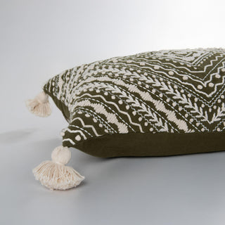 Rizzy Pillows T27165 Green/Natural Edge Image