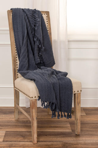 Rizzy Throws TH0585 Gray Blue Throw Edge Image