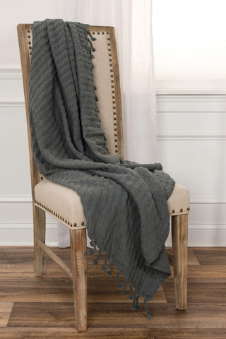 Rizzy Throws TH0586 Dark Gray Throw Edge Image