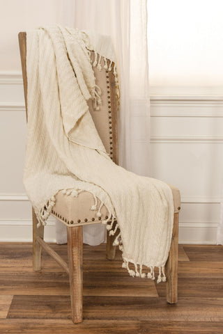 Rizzy Throws TH0587 Ivory Throw Edge Image