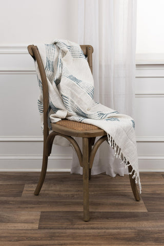 Rizzy Throws TH0817 Teal / Natural Throw Edge Image